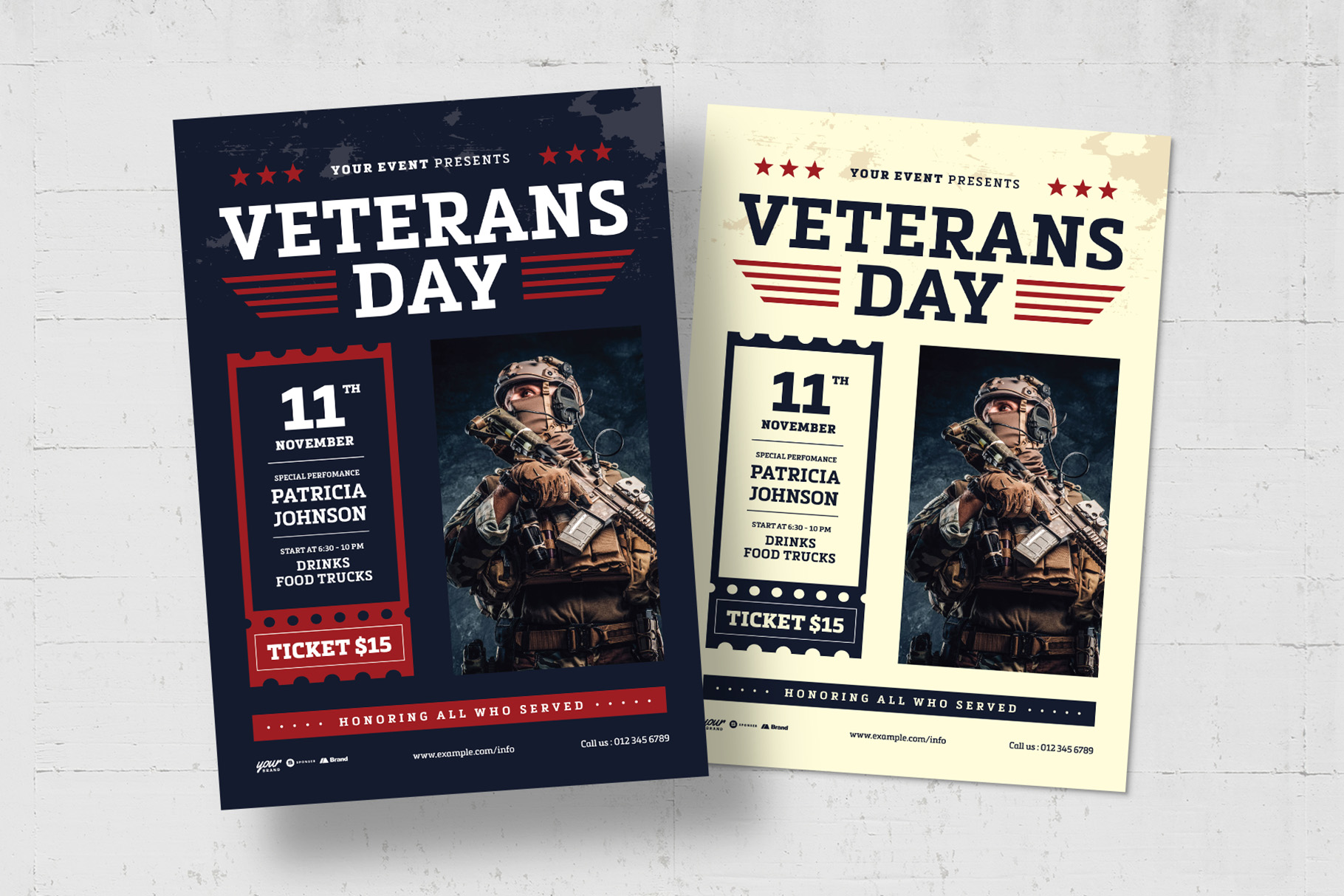 Veterans Day Flyer Template in AI PSD EPS