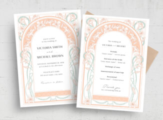 Vintage Art Nouveau Wedding Invite Template in AI PSD EPS