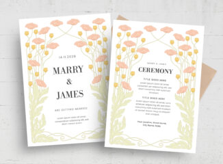 Vintage Floral Wedding Invitation Template in AI PSD EPS