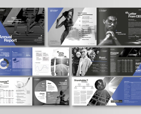 Annual Report Landscape Brochure Template for InDesign