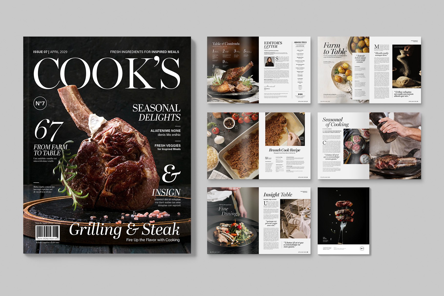 Food Magazine Template in INDD format