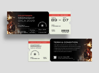 Modern Event Ticket Template in AI PSD EPS