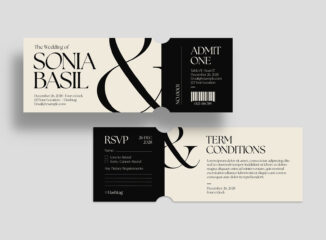 Wedding Ticket Template in AI PSD EPS