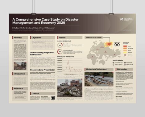 Landscape Research Poster Template for InDesign