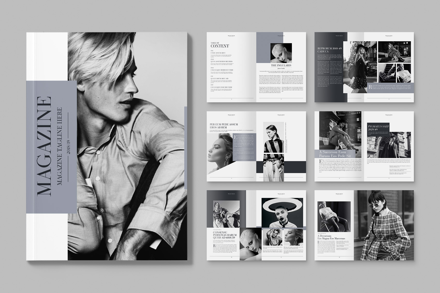 Simple Fashion Magazine Template for InDesign