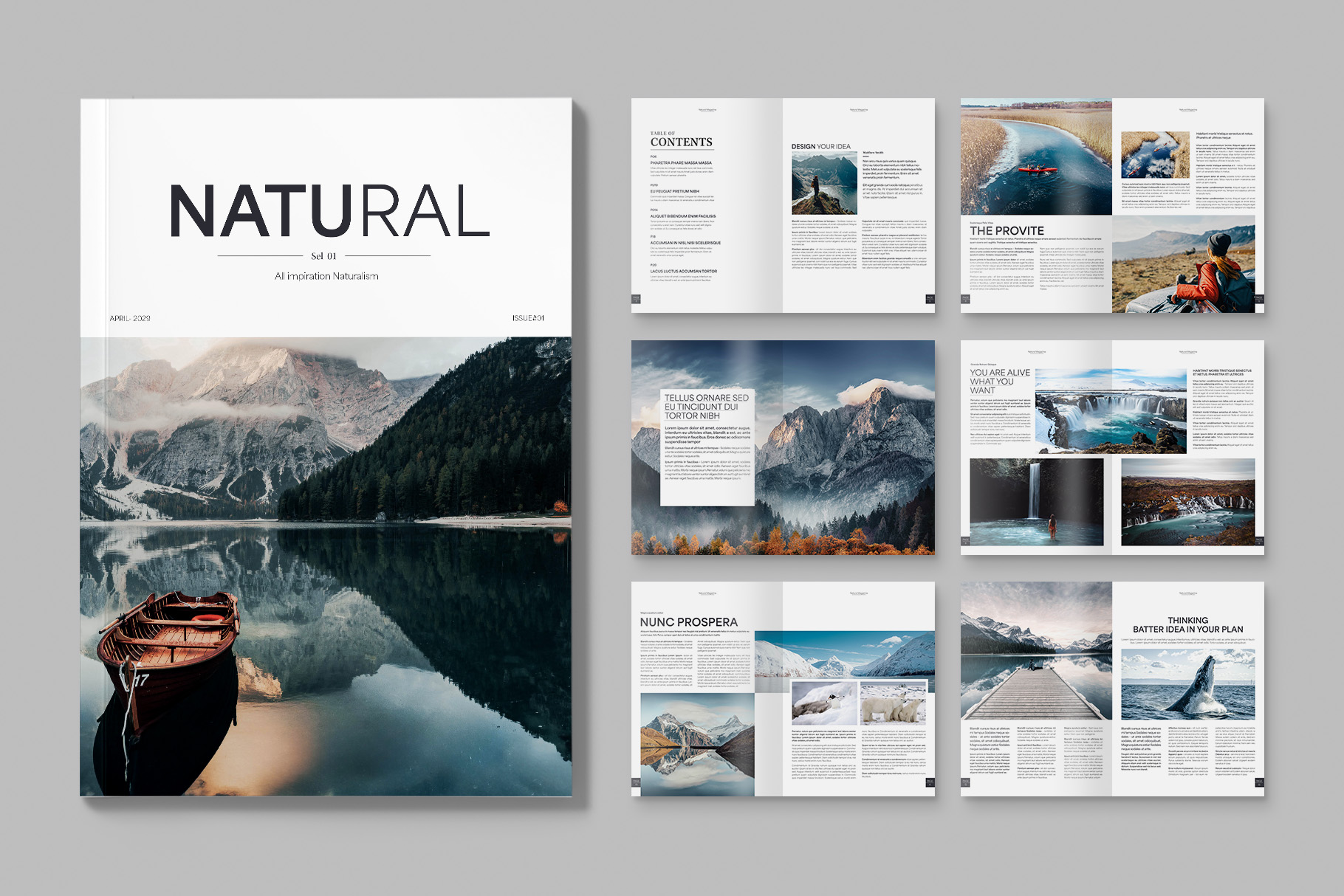 Simple Travel Magazine Template for InDesign