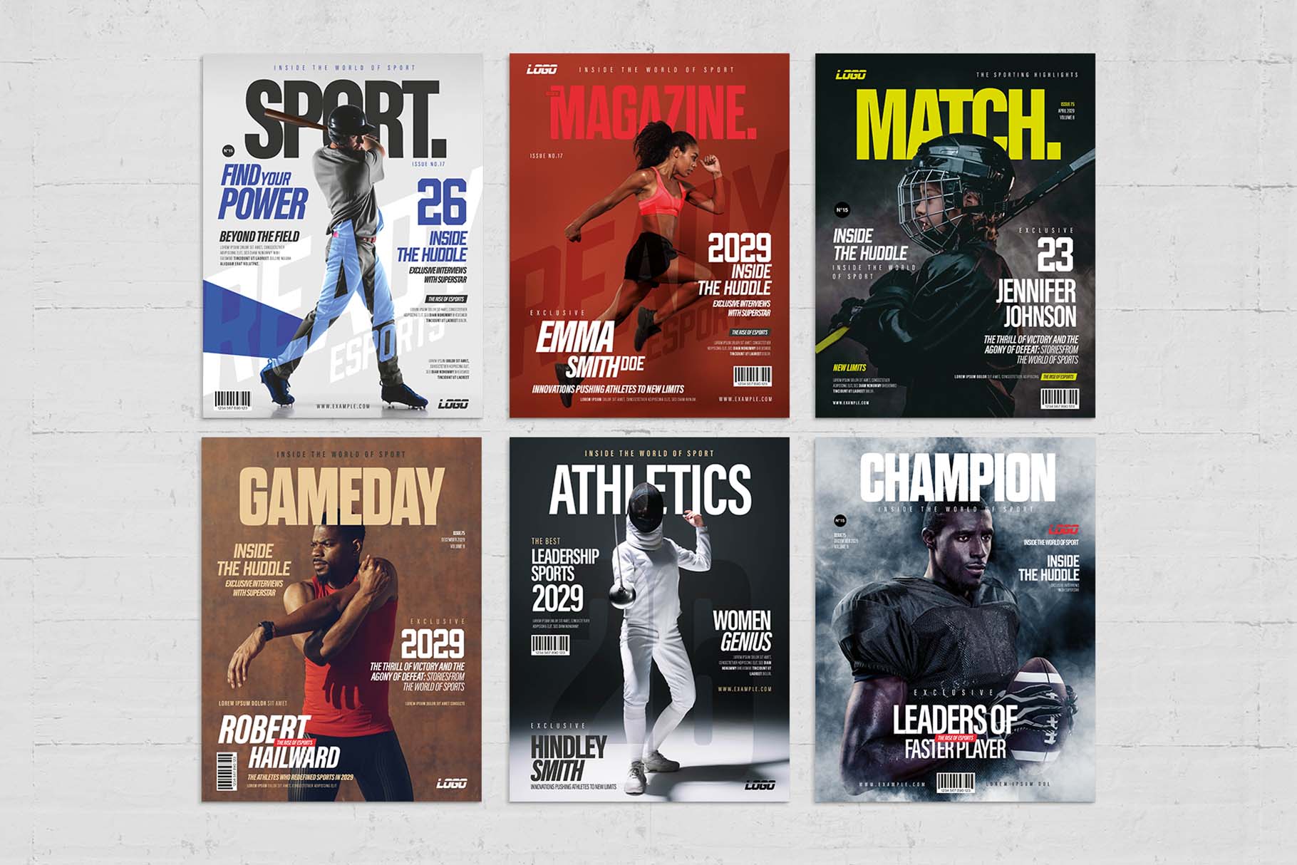 Sport Magazine Cover Templates for InDesign