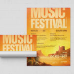 Desert Music Festival Poster in PSD