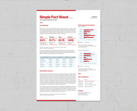 Simple Fact Sheet for InDesign INDD