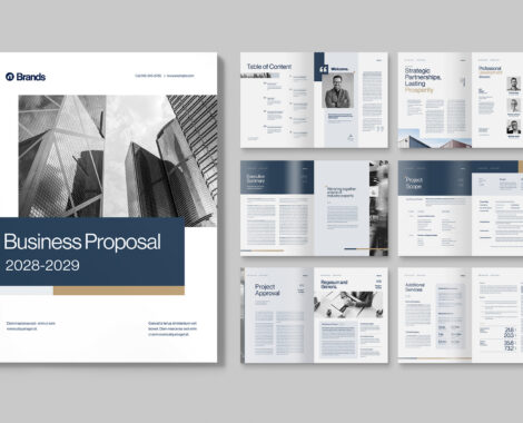 Business Proposal Brochure Template in INDD format