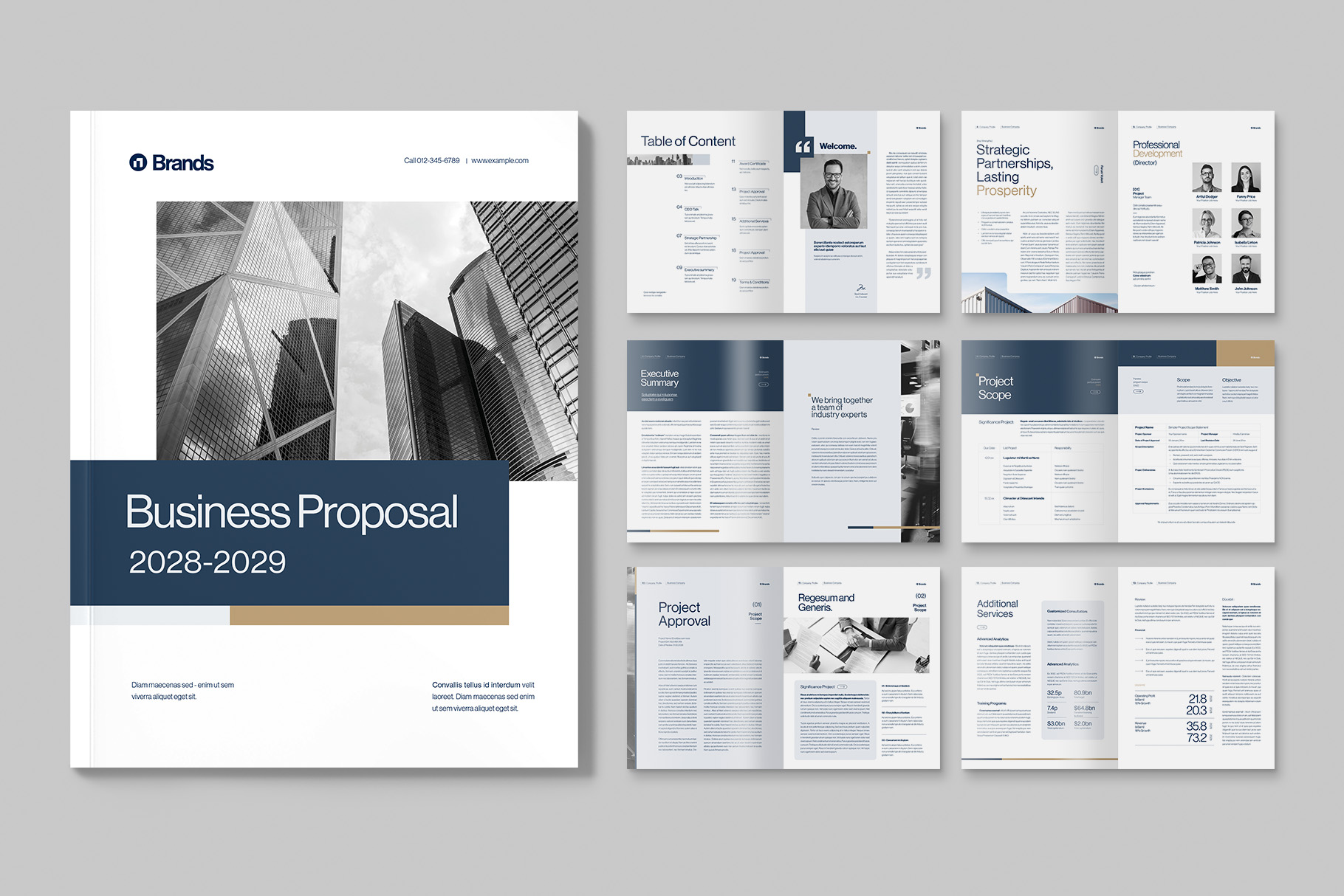 Business Proposal Brochure Template in INDD format