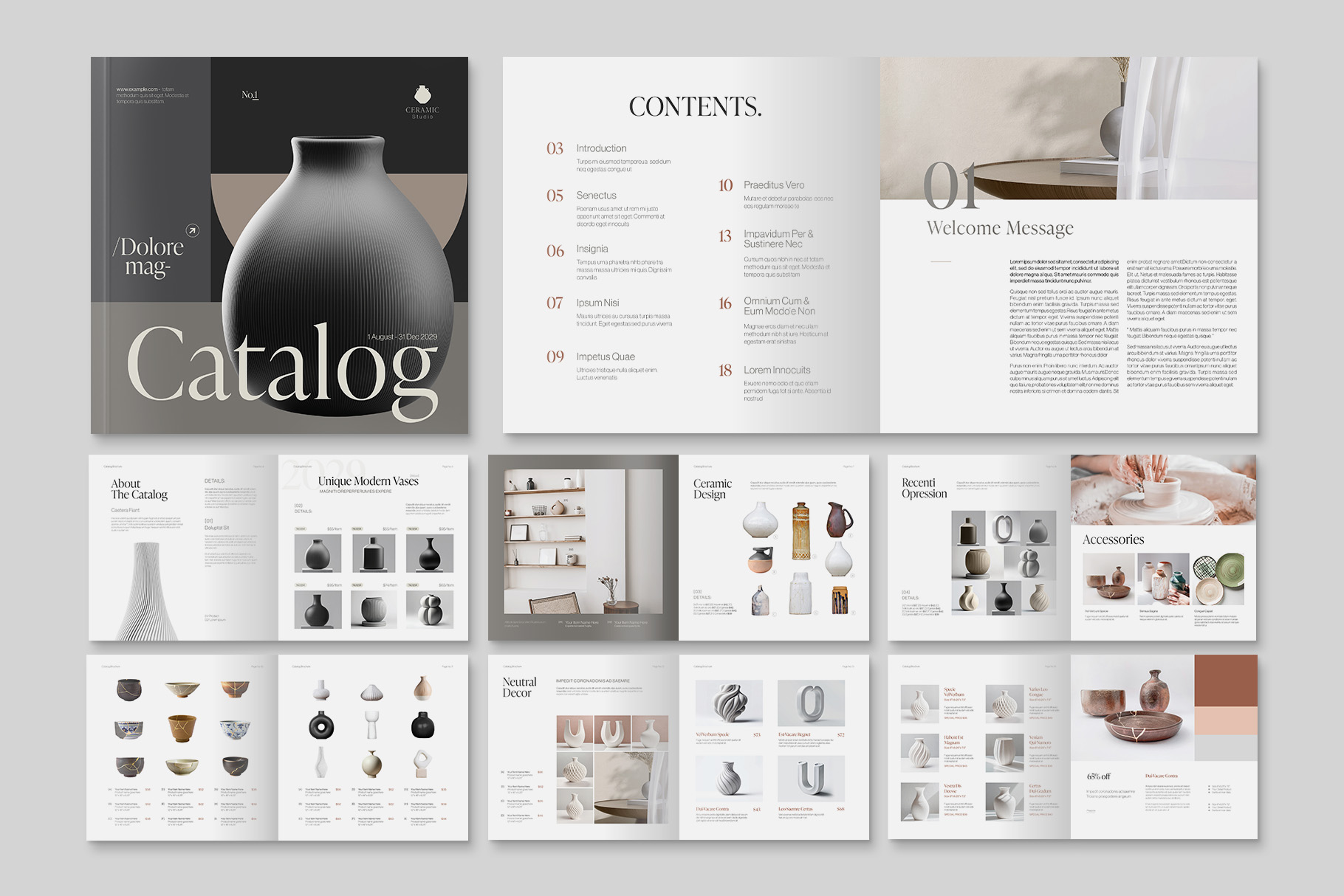 Square Catalog Brochure Template in INDD format