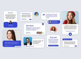 Testimonials, Review & Quotes Template in PSD AI EPS format