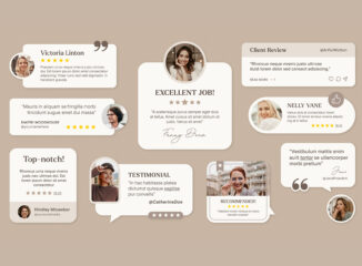 Testimonials, Review & Quotes Template in PSD, AI, EPS format