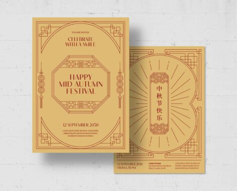 Chinese Festival Flyer Template in AI EPS