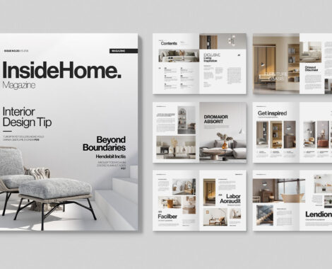 Interior Design Magazine Template for InDesign INDD & IDML format