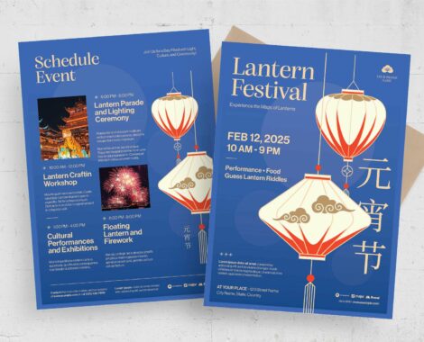 Lantern Festival Flyer Template in AI EPS PSD