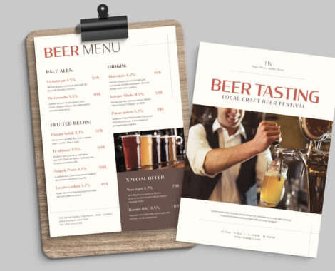 Beer Menu Template ub AI PSD EPS & INDD format
