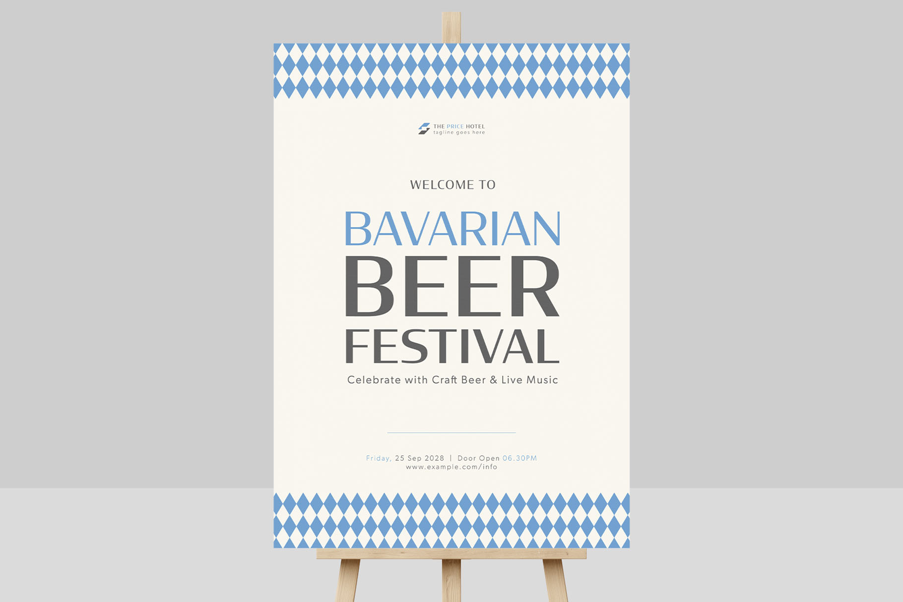 Oktoberfest Beer Event Welcome Sign in AI EPS PSD