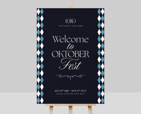 Oktoberfest Welcome Sign in Illustrator Ai, Photoshop PSD, InDesign INDD, & Vector EPS formats