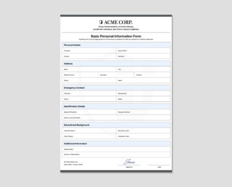 Simple Form Template in Ai, INDD, IDML & EPS